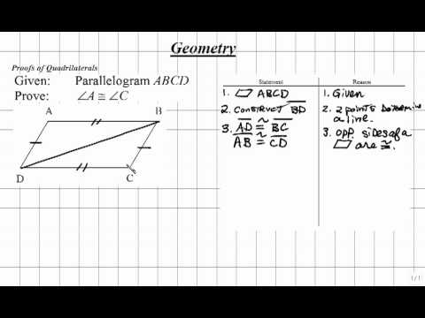 Proving Opposite Angles Of A Parallelogram Are Congruent Videomathteacher Com Math Help