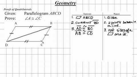 Proving Opposite Angles of a Parallelogram Are Congruent- Videomathteacher.com-Math Help