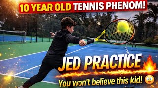 10 Y.o Jed Tennis Practice Court Level Groundstrokes 4K 60Fps