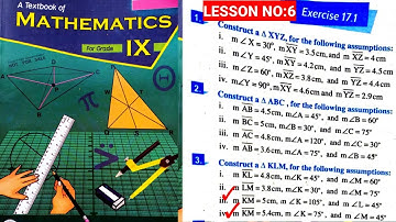 CLASS 9th MATH | LESSON NO:6 | EX.17.1 Q.3(iii&iv) | PRACTICAL GEOMETRY TRIANGLES #Geometry