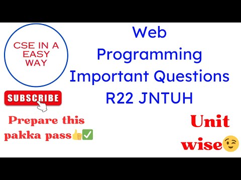 Web Programming Important Questions Unit-wise | JNTUH R22 |