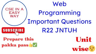Web Programming Important Questions Unit-wise | JNTUH R22 |