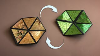 Гексафлексагон оригами • Как сделать движущуюся игрушку антистресс из бумаги [оригами + клей]