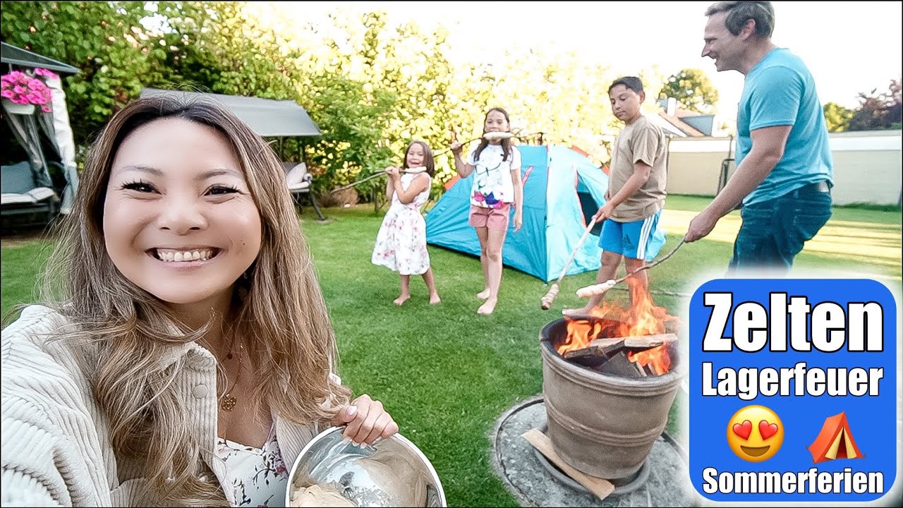 Zelten im Garten 😍 Stockbrot & Marshmallows am Lagerfeuer! Die besten Sommerferien | Mamiseelen