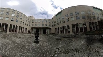Walking around Hayden Library Courtyard at MIT