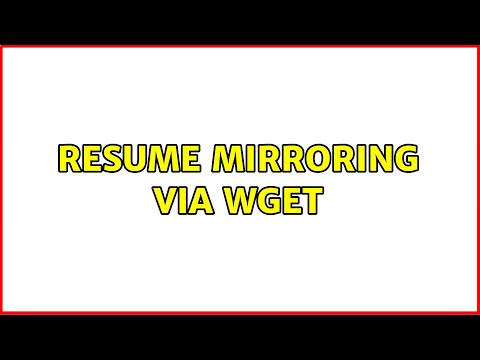 Resume mirroring via wget