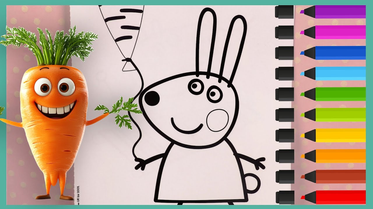 Rebecca Lapin et sa Carotte 🥕 Peppa Pig Coloriage