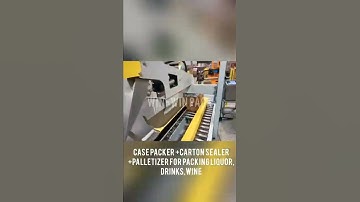 #Auto Case Packer+Carton Sealer+Palletizer/#Robot for Packing #wine/#drink/#liquor #machine #shorts