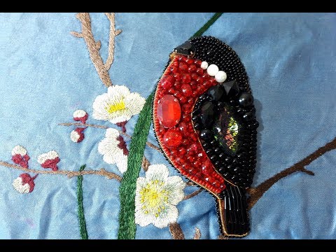 Вышиваем Снегиря. Мастер-класс. Часть 1/3.