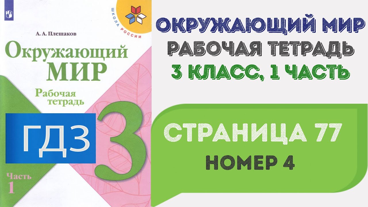 Окружающий Мир. Рабочая Тетрадь 3 Класс 1 Часть. ГДЗ Стр. 77 №4.