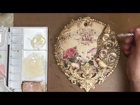 #decorative  #decopage  Tutorial  circulo de madera relieve Bohemia Chabby Chic