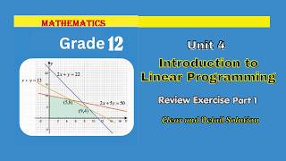 Grade 12 Math Unit 4: Introduction to Linear Programming | Review Exercise Part 1 | #grade12math