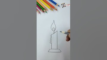 Easy candle drawing-How to draw a Candle from Number step by step 1#shorts