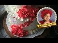 Buttercream Cake Decorating / Red Roses and Pink Swiss Dots