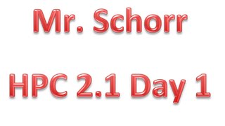 HPC 2.1 Day 1