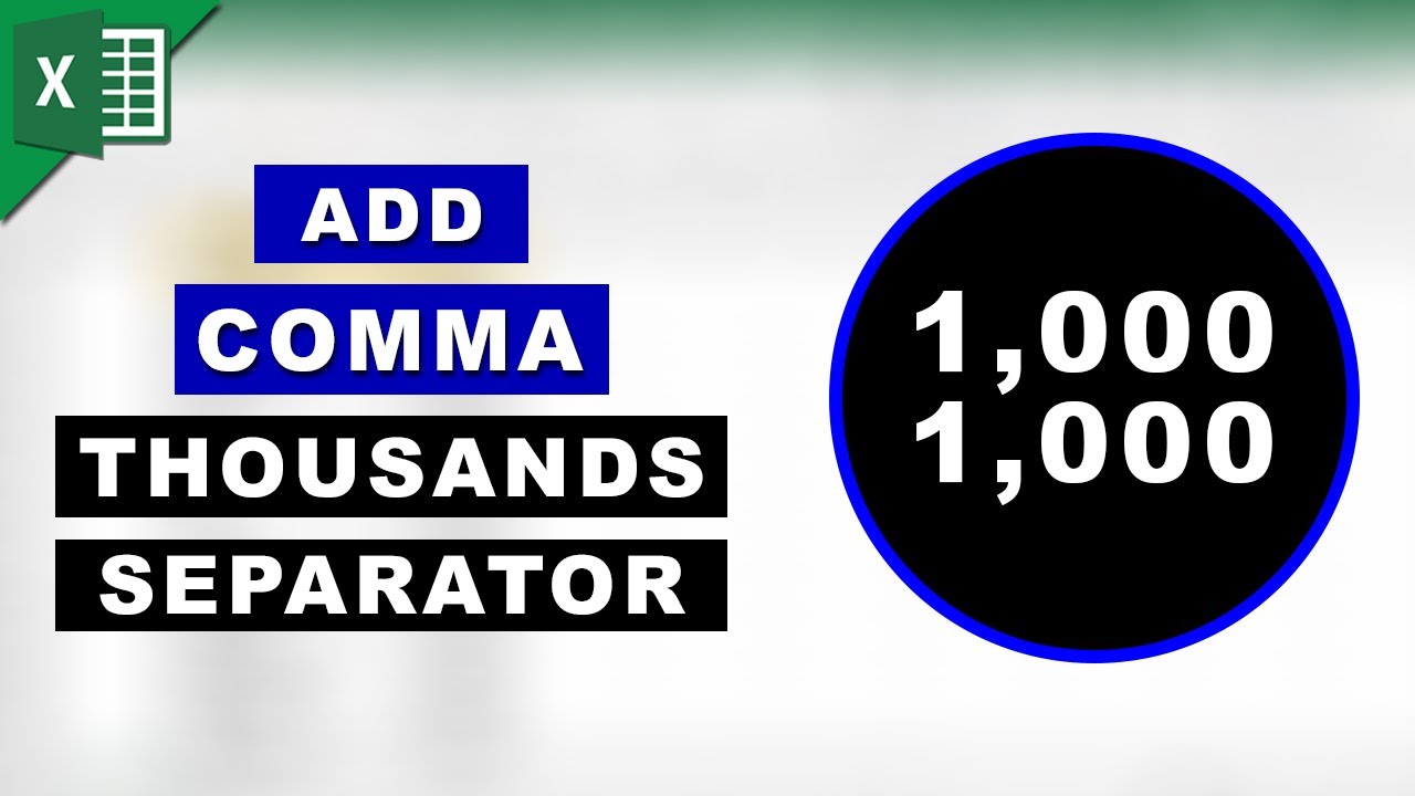 How to put a comma in thousands separator in excel - YouTube