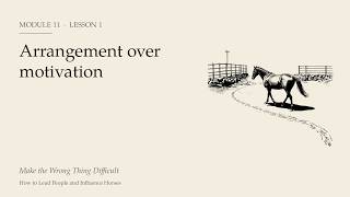 Arrangement over motivation · Module 11, Lesson 1 · How to Lead People and Influence Horses