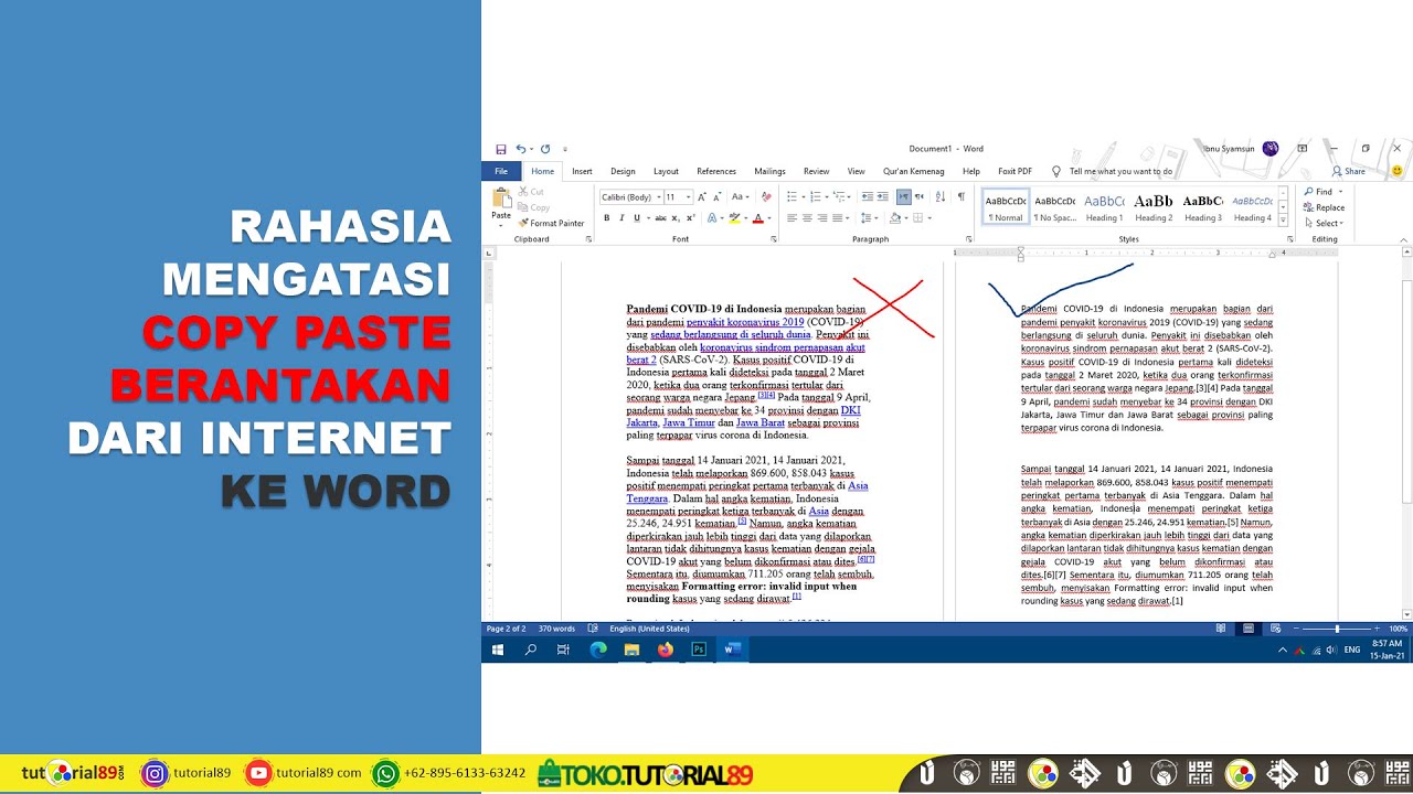 Cara mengatasi copy paste berantakan dari internet ke word | tutorial89