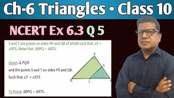 S and T are points on sides PR and QR of triangle PQR such that angle P is equal to angle RTS