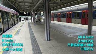 東鐵綫 R train(D031/D033)(大學→大埔墟) & MLR train(E90/E23)不載客駛離大埔墟中間月台