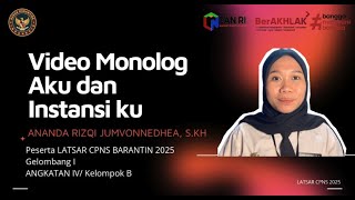 Video Monolog Aku dan Instansi Ku | Tugas LATSAR CPNS 2025
