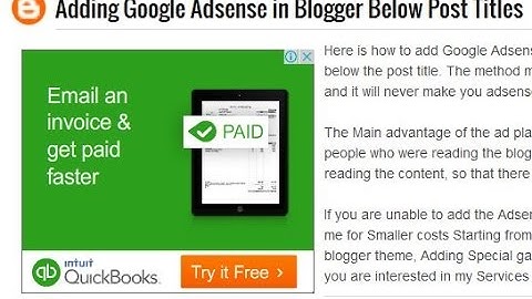 How To Add Adsense Below Each Blogger Post Title