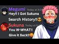 If Megumi Got Sukuna Search History Jujutsu Kaisen Discord Server 