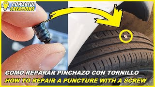 🚗Como REPARAR Pinchazo en Rueda con un Tornillo 🚗How to REPAIR a Puncture in a Wheel with a Screw