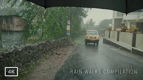 4 Hours of Heavy Rain Walks Compilation | ASMR Sounds of Rain on Umbrella for Sleep and Mediation - DayDayNews
