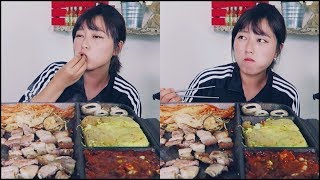 Korean Style Grill Mukbang (steamed eggs, mushrooms, soybean paste soup~)