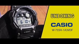 JAM TANGAN CASIO GENERAL W 735H 1A3VDF / W-735H-1A3VDF UNBOXING - GROSIRJAMTANGAN.COM