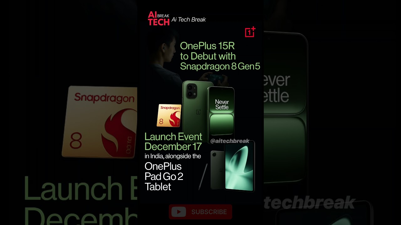 OnePlus 15R Launched with Snapdragon 8 Gen 5 🔥 | December 17 Event + Pad Go 2!