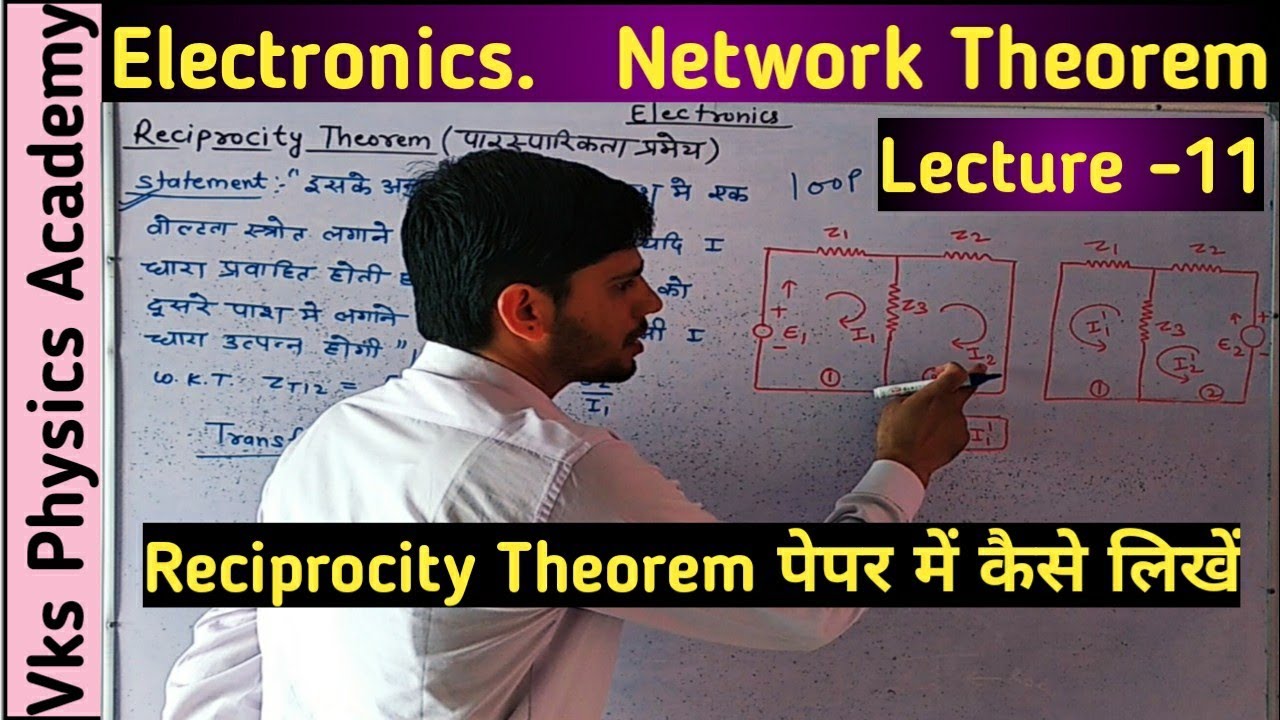 Reciprocity theorem in hindi /पारिस्पारिकता प्रमेय Lecture -12