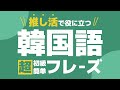 【聞き流し韓国語】推し活で役に立つフレーズ集 / 単語・日常会話・会話・簡単・勉強・初心者・リスニング・K-POP・ペンミ