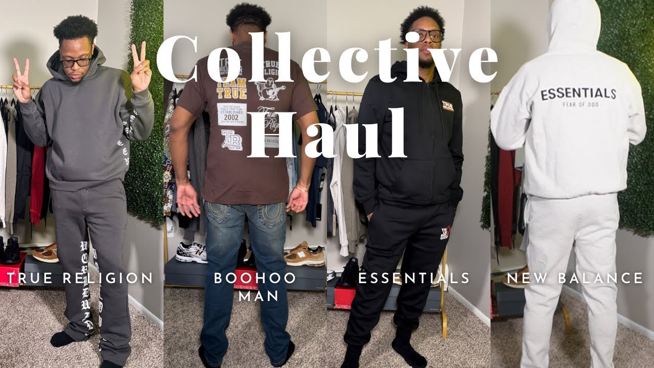 $1000+ Collective Try On Haul 2024 | True Religion, BooHoo Man, New Balance, Essentials🔥