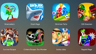 Bowmasters,Shark Rage,Stickman Party,300 Bowmen,Survival Escape,Critters Escape Zoo Monster,Bobby screenshot 3