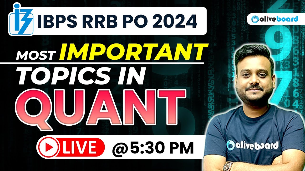 IBPS RRB PO 2024 | Most Important Topics of Quant For RRB PO 2024 | By ...