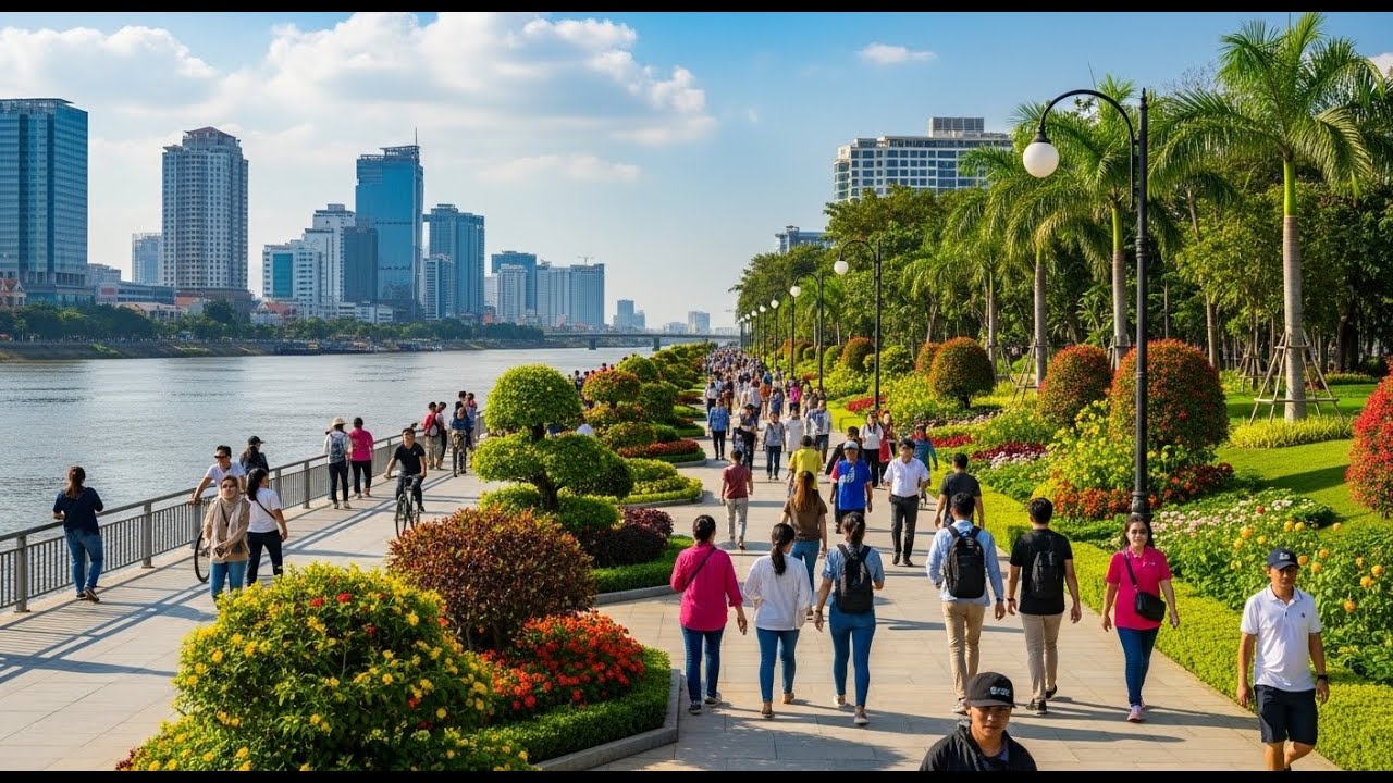 🌿 Koh Norea Park | Riverside Walk in Phnom Penh, Cambodia 🇰🇭 2026