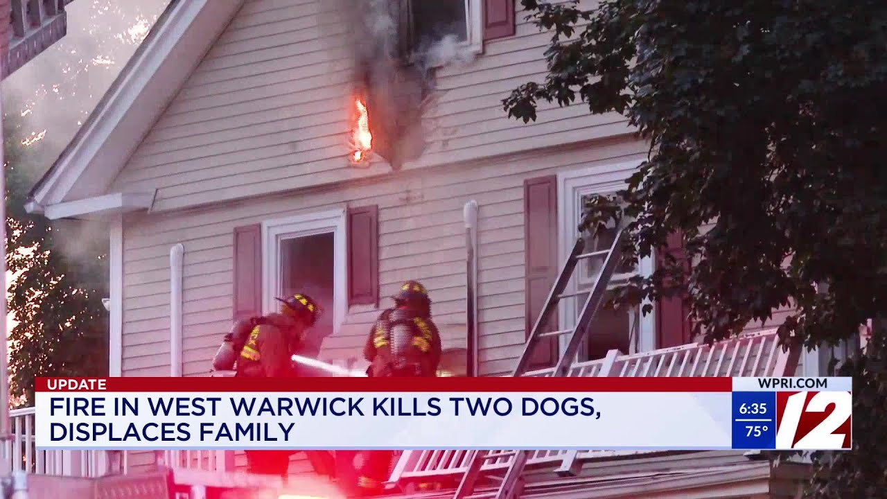 Family displaced, 2 dogs dead after fire in West Warwick - YouTube