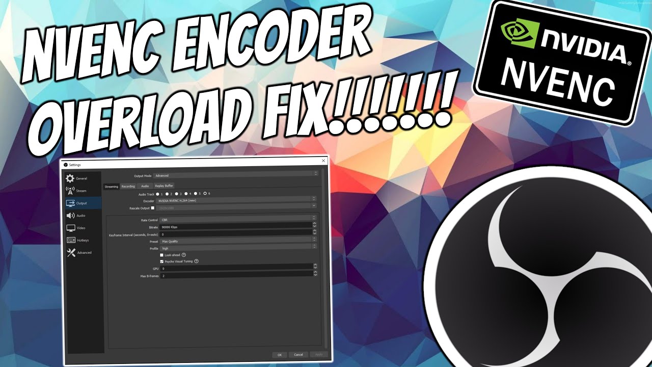 Nvenc Encoder Overload Fix For Obs Best Streaming And Rec Settings 60hz With 144hz Monitor Fix Youtube