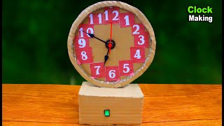 How to make LED Clock at home Using Cardboard - Making Cardboard LED Clock - Clock Making