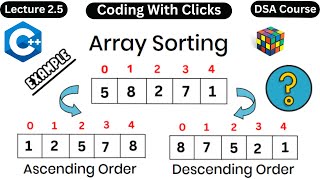 Sorting in Array Data Structure- How to Sort an Array in C++ - Ascending Order - Descending Order