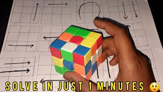 Cube solve tutorial in just 1 minutes 😲(Day 1) #rubikscube