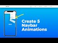 Create 5 responsive navbar menu animations using css keyframes