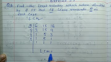 Class 6 -Exercise 3.7 - Q 8 | Find the least number which when divisible by 6 ,15 and18