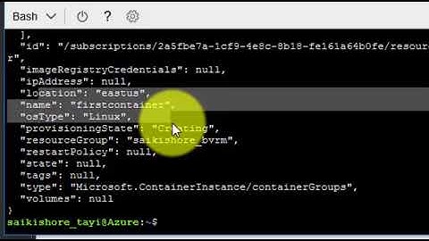 Create Azure Container Using CloudShell