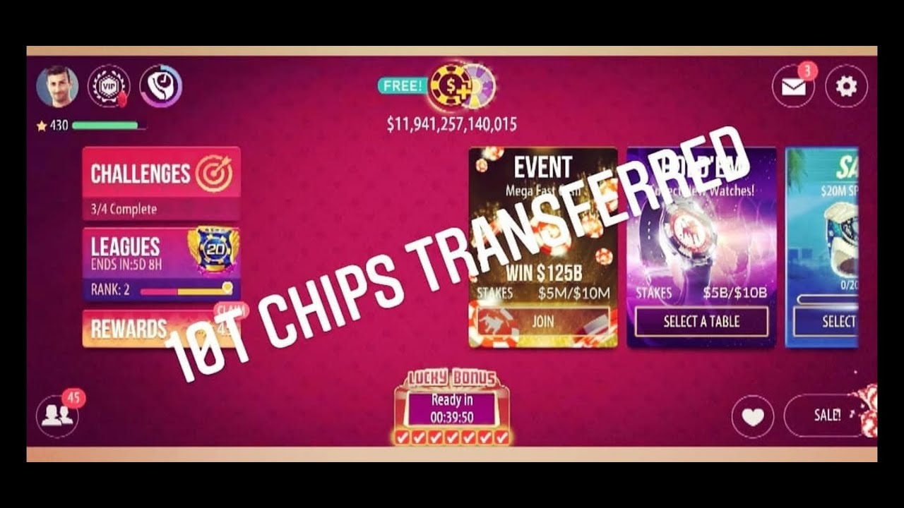//ZYNGA POKER CHIPS SELL// 10T TRANSFER YouTube