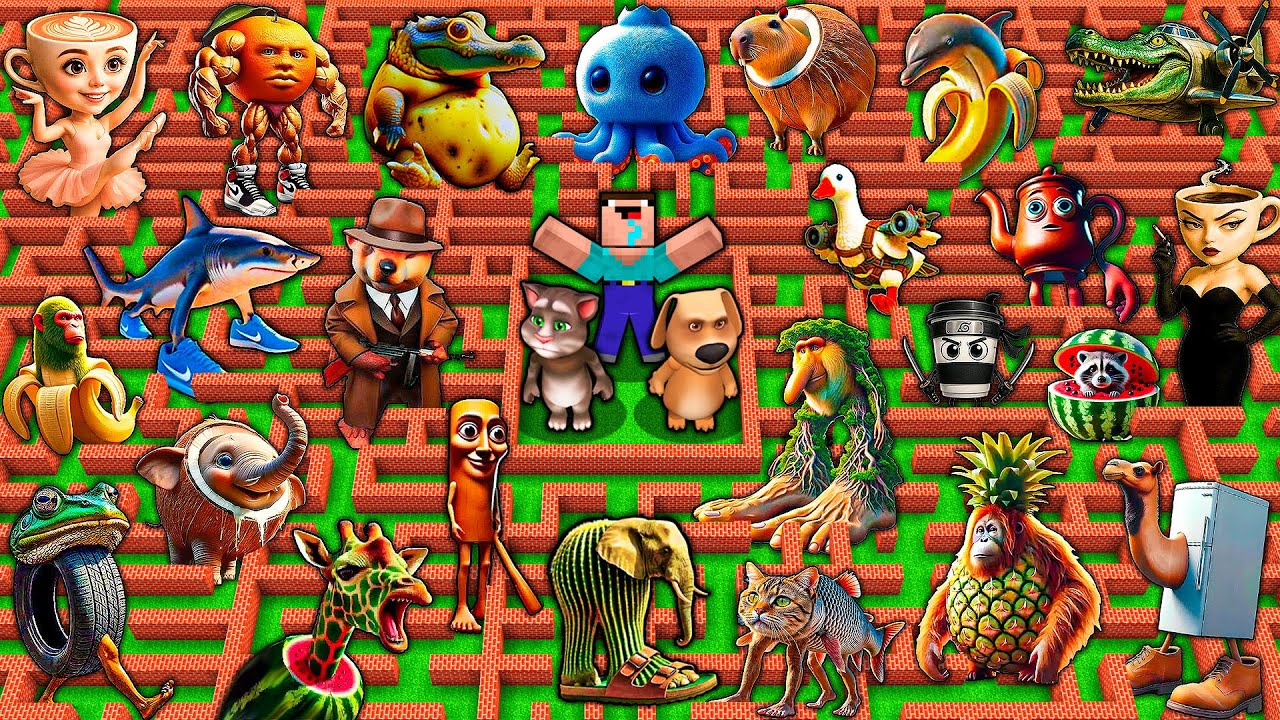 SURVIVAL in MAZE of SECRET ITALIAN BRAINROTS - HIPOPOTAMO - KARKERKAR - MINECRAFT Animation Gameplay