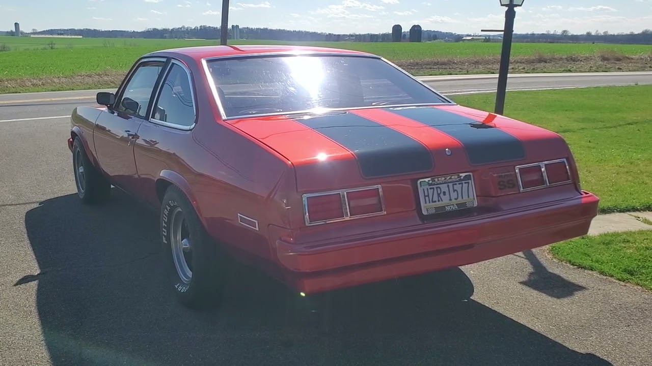 Pypes 3 inch Violator mufflers X- pipe on 76 Nova 350 small block