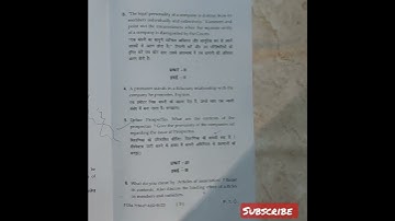 Mdu bcom pass 3rd sem Corporate law paper 2022